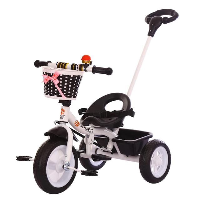Cool Baby COOLBABY SLC04 Kids Toddler Tricycle 3 Wheel Baby Trikes Balance Bicycle Ride On Bike Walker With Push Bar & Basket - SW1hZ2U6NTg0NzI5