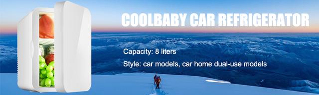 ثلاجة صغيرة للسيارة 8L أبيض Small Car Home Fridge Portable - COOLBABY - SW1hZ2U6NTk2MDc0