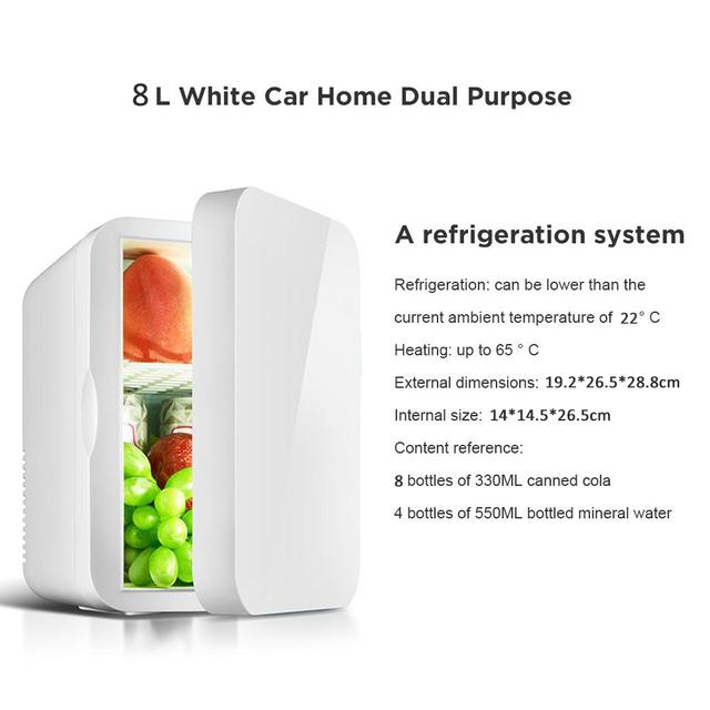 ثلاجة صغيرة للسيارة 8L أبيض Small Car Home Fridge Portable - COOLBABY - SW1hZ2U6NTk2MDg2