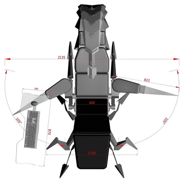 Cool Baby COOLBABY TKC Zero Gravity Imperator Works Computer Ergonomic Scorpion Integrated Cockpit Gaming Chair,Black(Customized products) - SW1hZ2U6NTkwNTEw