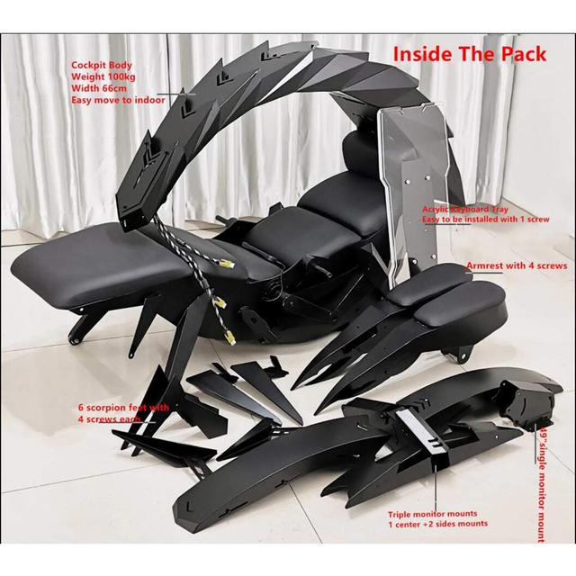 Cool Baby COOLBABY TKC Zero Gravity Imperator Works Computer Ergonomic Scorpion Integrated Cockpit Gaming Chair,Black(Customized products) - SW1hZ2U6NTkwNTE4