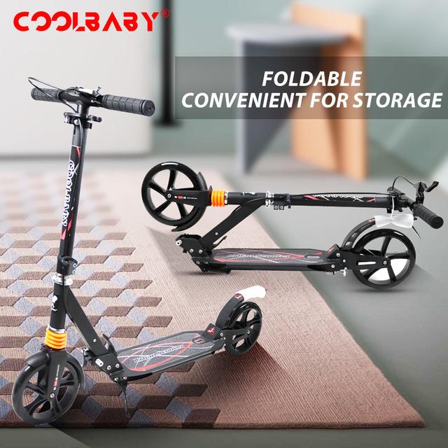 Cool Baby COOLBABY CS003 Folding Scooter For Adult Hight-Adjustable Scooter With Big Wheel (Hand Brake Device Or Foot Brake Device) - SW1hZ2U6NTg5MDQ2