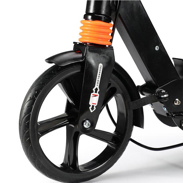 Cool Baby COOLBABY CRHB2-BLK Adult Kick Scooter with 2 Big Wheels Adjustable Handlebars Commuter Scooters With Disc Brake Largest load 80KG - SW1hZ2U6NTkyMzk2