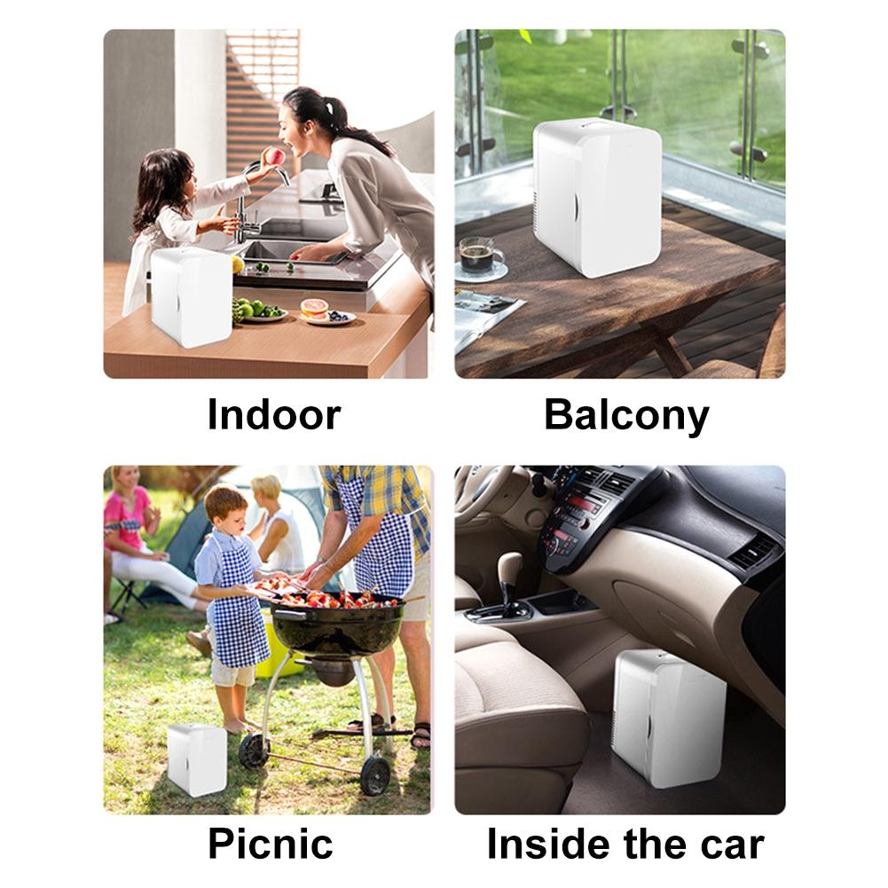 ثلاجة صغيرة للسيارة 8L أبيض Small Car Home Fridge Portable - COOLBABY