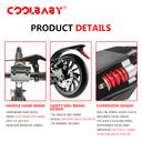 Cool Baby COOLBABY CRHB2-BLK Adult Kick Scooter with 2 Big Wheels Adjustable Handlebars Commuter Scooters With Disc Brake Largest load 80KG - SW1hZ2U6NTkyNDA0