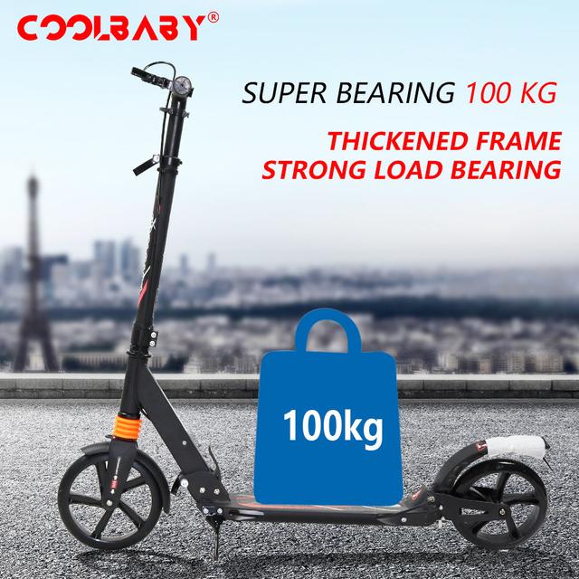 Cool Baby COOLBABY CS003 Folding Scooter For Adult Hight-Adjustable Scooter With Big Wheel (Hand Brake Device Or Foot Brake Device) - SW1hZ2U6NTg5MDUy