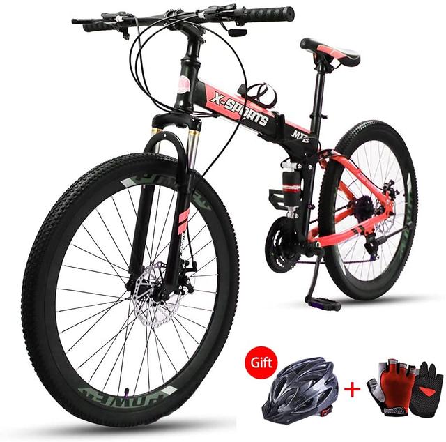 Cool Baby COOLBABY ZXCA3 Mountain Bike 26 inch Folding Bikes with Iron mountain frame, Featuring 40-knife rim and 21 Speed Shifter, Anti-Slip Bicycles - SW1hZ2U6NTg0Nzgy
