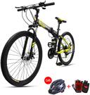 Cool Baby COOLBABY ZXCA1 Mountain Bike 26 inch Folding Bikes with Iron mountain frame, Featuring Ordinary double cutter ring and 21 Speed Shifter, Anti-Slip Bicycles（Gifts: helmets and gloves） - SW1hZ2U6NTg0MDEx