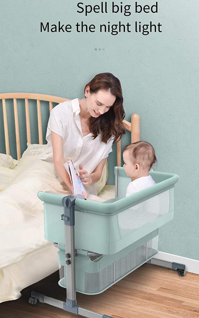 سرير اطفال متنقل قابل للطي والتفكيك مع مفصلات تعديل الارتفاع عادي وهزاز كول بيبي Coolbaby Portable Removable Crib Folding Adjustable Height Spliced-Size Crib Baby Crib - SW1hZ2U6NTkyMTgw
