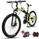 Cool Baby COOLBABY ZXCA3 Mountain Bike 26 inch Folding Bikes with Iron mountain frame, Featuring 40-knife rim and 21 Speed Shifter, Anti-Slip Bicycles - SW1hZ2U6NTg1MTU5