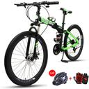 Cool Baby COOLBABY ZXCA3 Mountain Bike 26 inch Folding Bikes with Iron mountain frame, Featuring 40-knife rim and 21 Speed Shifter, Anti-Slip Bicycles - SW1hZ2U6NTg0NjQy