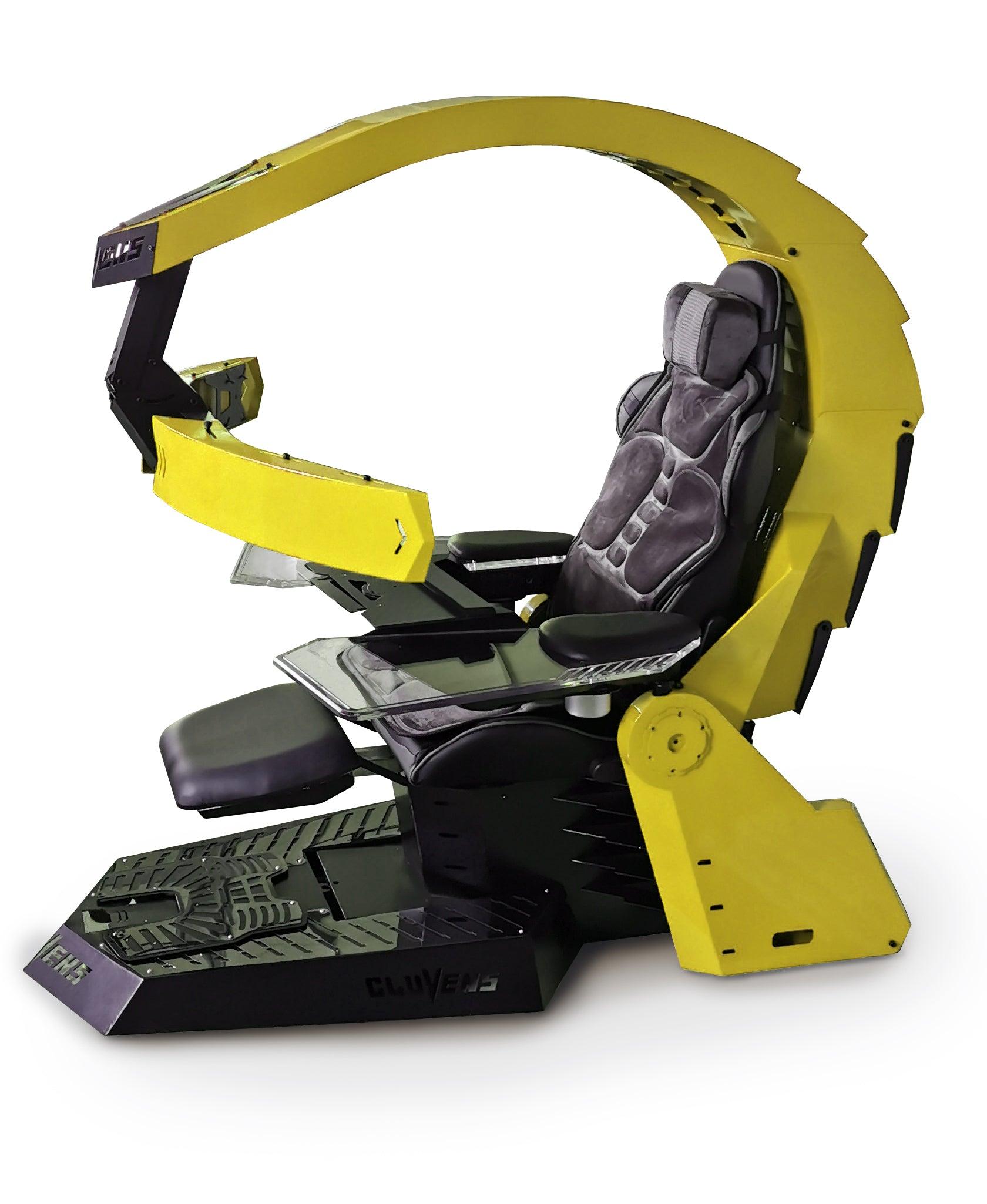 كرسي قيمنق احترافي تدعم ثلاث شاشات INGREM YXC6UNI Zero Gravity Recline PC Gamer Chair with Heat Massage Cockpit RGB Swivel Racing - COOLBABY