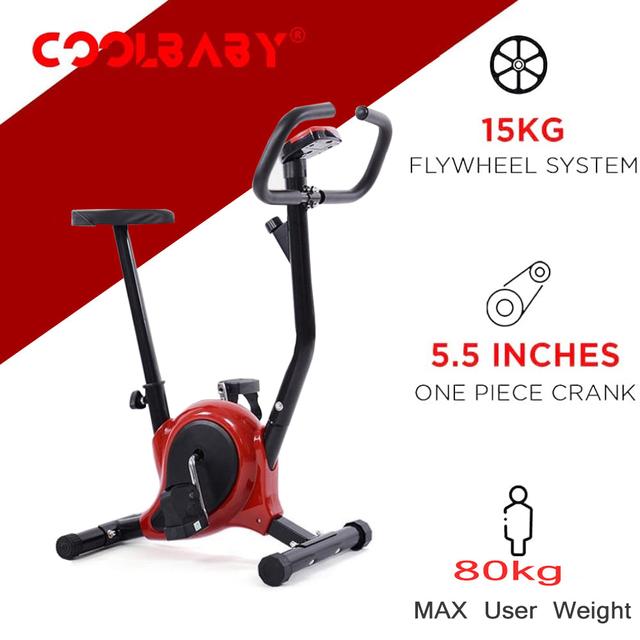 Cool Baby COOLBABY DGDC20-RD Fitness Upright Bike/Exercise Bike for Home Gym, black/red, Compact - SW1hZ2U6NTkyNDQ0