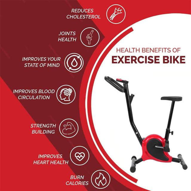 Cool Baby COOLBABY DGDC20-RD Fitness Upright Bike/Exercise Bike for Home Gym, black/red, Compact - SW1hZ2U6NTkyNDQ2