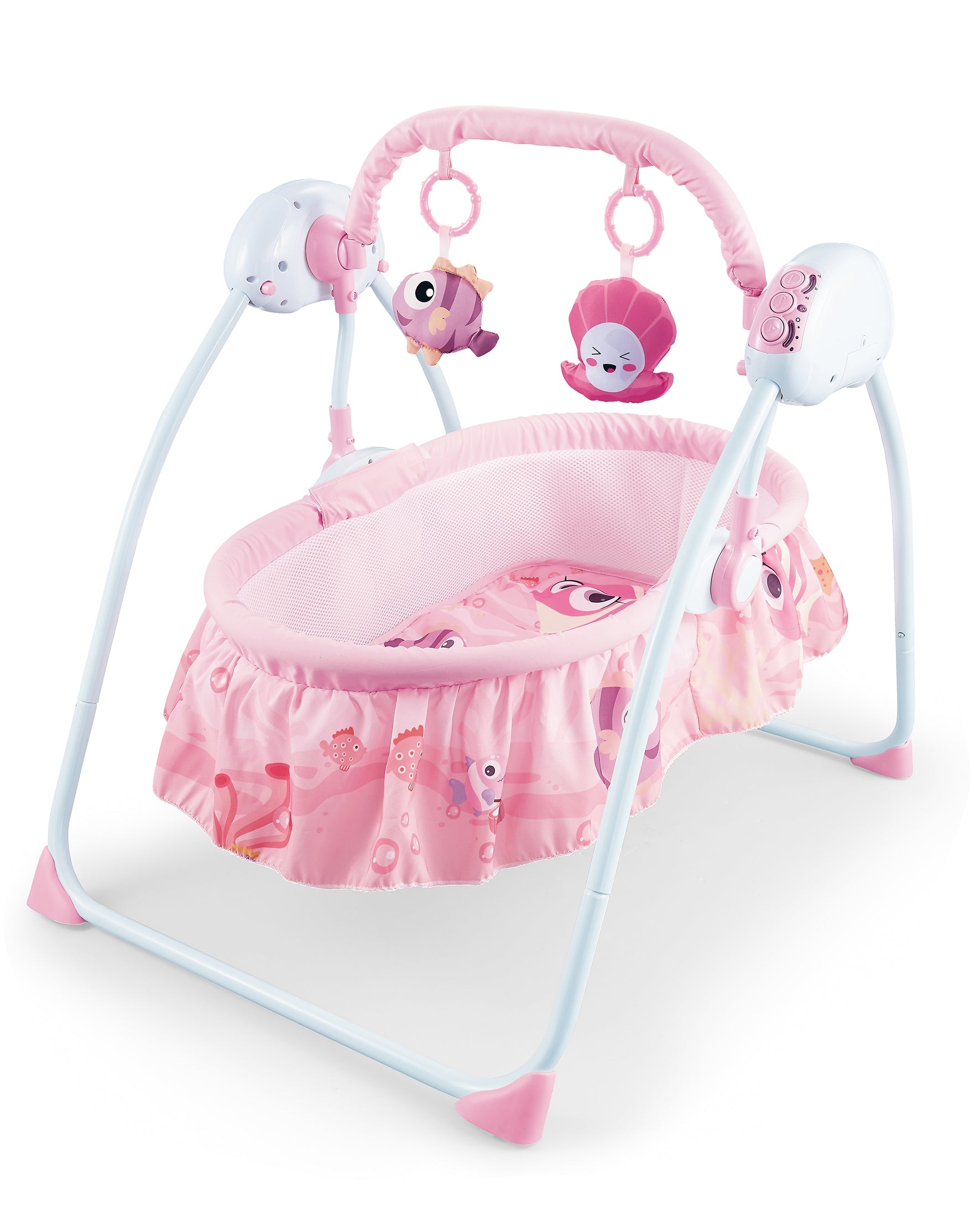 سرير هزاز للأطفال زهري Baby Cradle Multi-function Baby Rocking Chair - COOLBABY - 2}