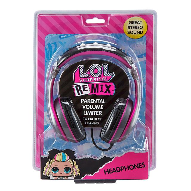 KIDdesigns LOL Surprise Kid Safe Wired Bluetooth Kids Headphones - Pink/Black - SW1hZ2U6NTc4OTQ4
