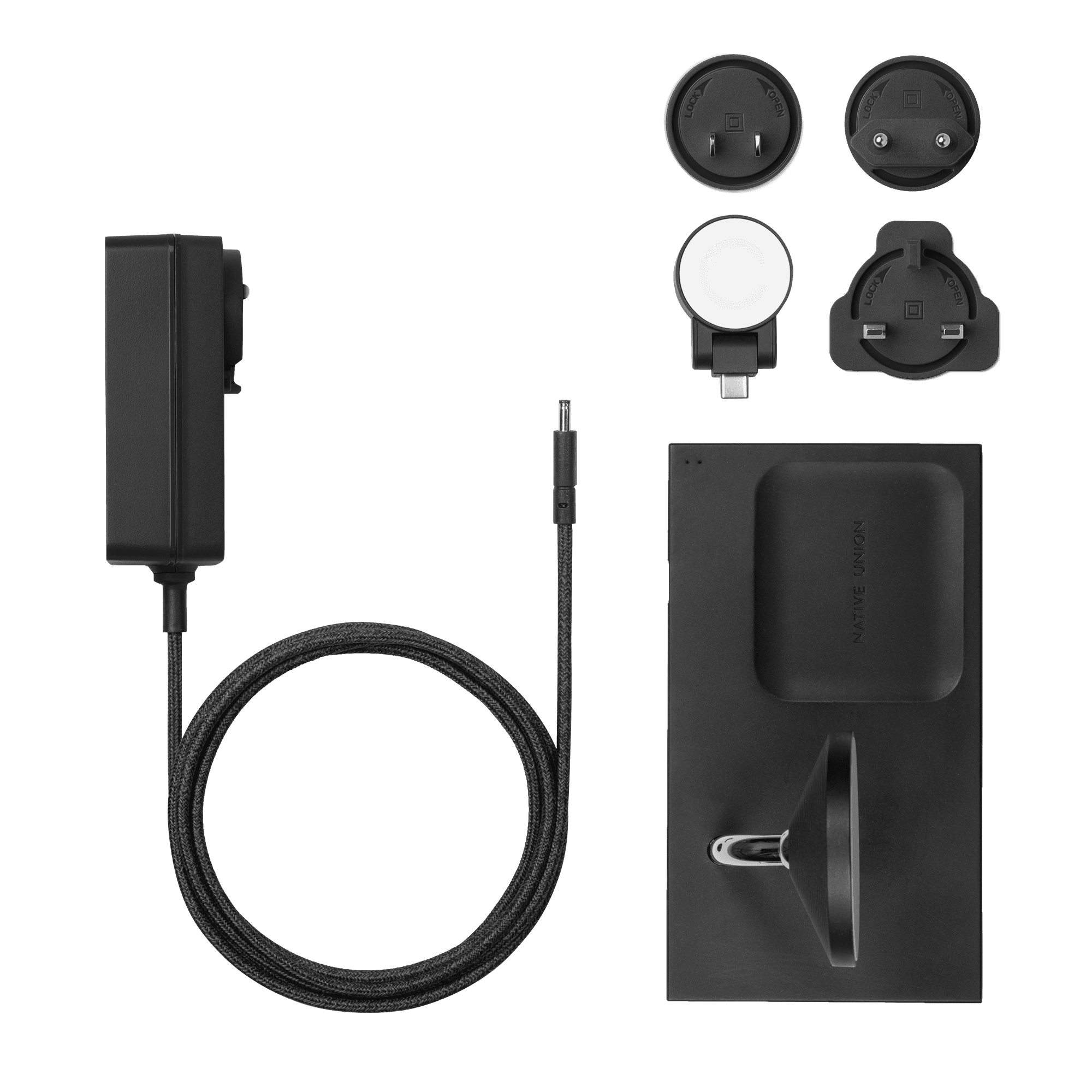 قاعدة شحن لاسلكي 3في1 أسود Snap Magnetic 3-in-1 Wireless Charger - NATIVE UNION - cG9zdDo1Nzg4ODk=