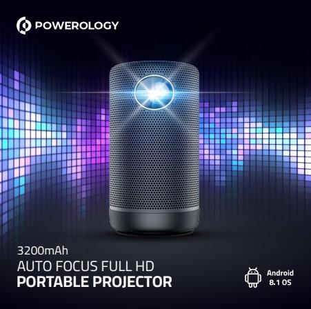بروجكتر أندرويد سنيمائي محمول بالبطارية Powerology Auto Focus Full HD Portable Projector بدقة 1080p - cG9zdDo1OTgyMzY=