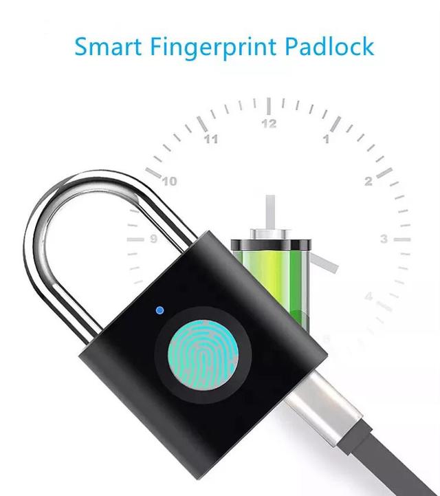 قفل ذكي بالبصمة Mini Smart Fingerprint Padlock - SW1hZ2U6NTc5Njcw