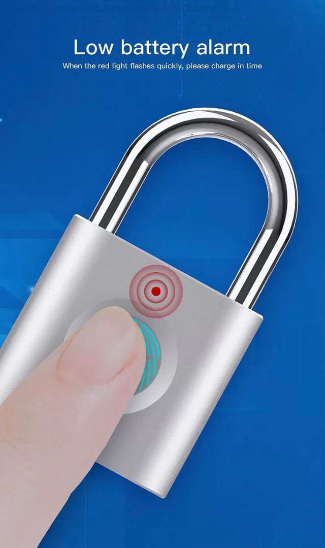 قفل ذكي بالبصمة Mini Smart Fingerprint Padlock - SW1hZ2U6NTc5NjYy