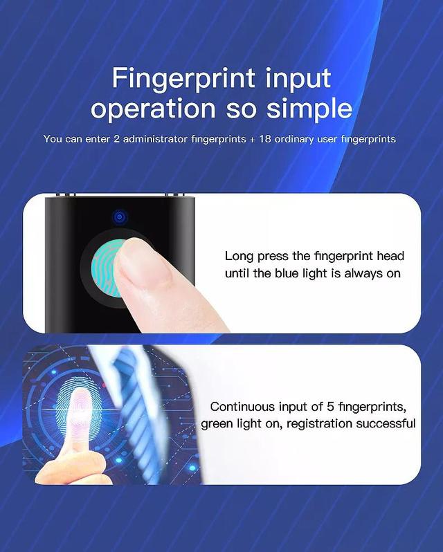 قفل ذكي بالبصمة Mini Smart Fingerprint Padlock - SW1hZ2U6NTc5NjU4