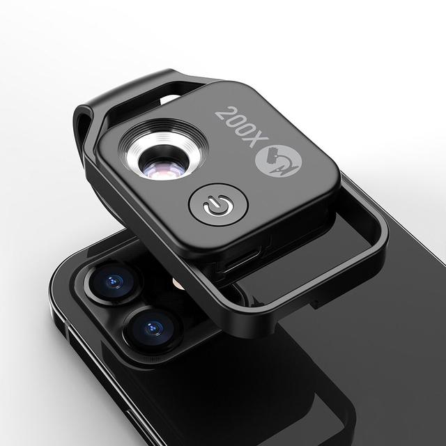 عدسة الزووم الإحترافية للموبايل 200X Phone Mini Pocket Microscope with LED Light/Universal Clip - SW1hZ2U6NTg1ODk1