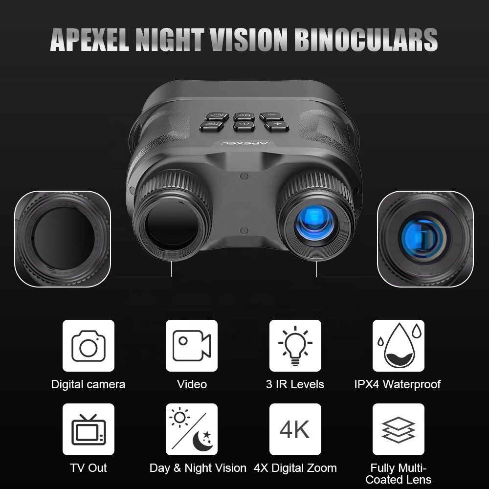 دربيل ليلي منظار الرؤية الليلية 8X مع ميزة التسجيل Apexel Digital Night Vision Binocular