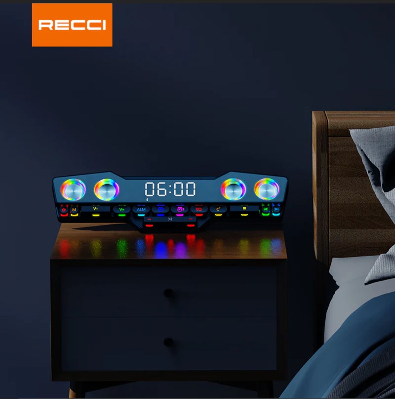 مكبر صوت لاسلكي للألعاب Recci E-Sports Wireless Speaker colorful lights HIFI-level sound - 7}
