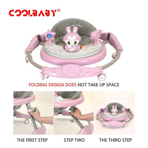 Cool Baby COOLBABY A136D Baby walker multifunctional anti-rollover anti-O leg can sit folding - SW1hZ2U6NTk1MDgw