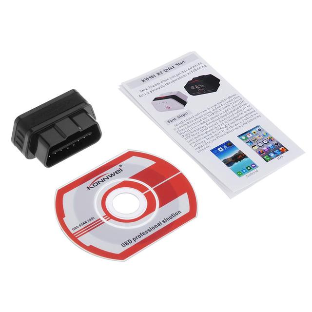 Konnwei KW901 OBD2 Car Bluetooth 3.0 Scanner ELM327 Car Diagnostic Tool - Black - SW1hZ2U6NjA0NTk0