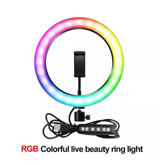 اضاءة تصوير للجوال ( 18" ) Crony - MJ45 wire-controlled mobile phone RGB LED Live Fill Light - SW1hZ2U6NjA3MTM1