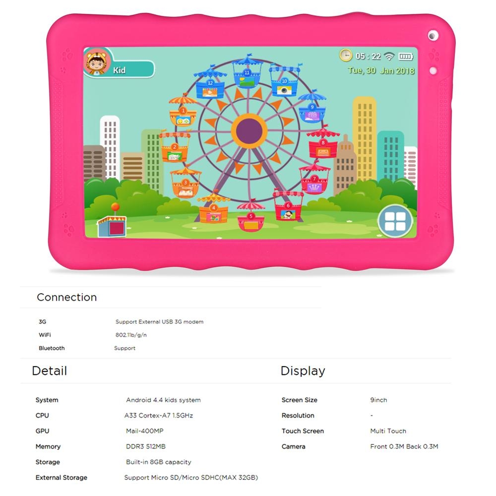 تابلت للأطفال 9" ذاكرة 512MB آندرويد زهري K19 Android WIFI Kids Tablet - CRONY