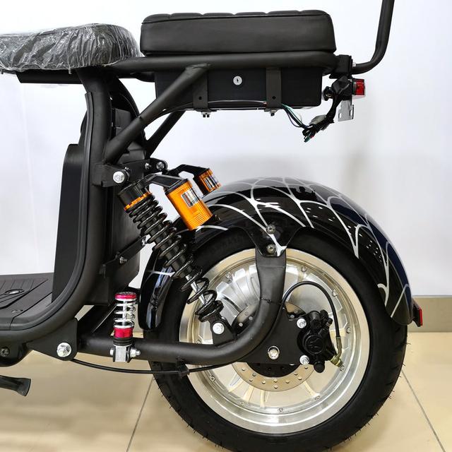 CRONY G-029 3000W Electric Motorcycle Motorbike High Speed Harley tire Double Seat with double battery | Black Spider - SW1hZ2U6NjE4Nzkx