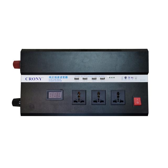 Crony 4500W Inverter with Display Screen DC 12V to AC 220V-240V Car Converter Adapter with 4 USB - SW1hZ2U6NjE0OTE3