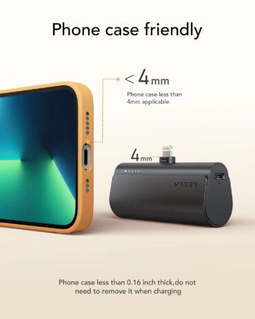 باور بانك محمول للآيفون VEGER Mini Portable Charger for iPhone سعة 5000 مللي أمبير - 8}