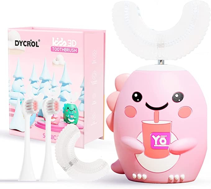 فرشاة أسنان للأطفال 360 درجة للتبييض وتنظيف الأسنان بعمق Dycrol Kids U Shaped Electric Toothbrush