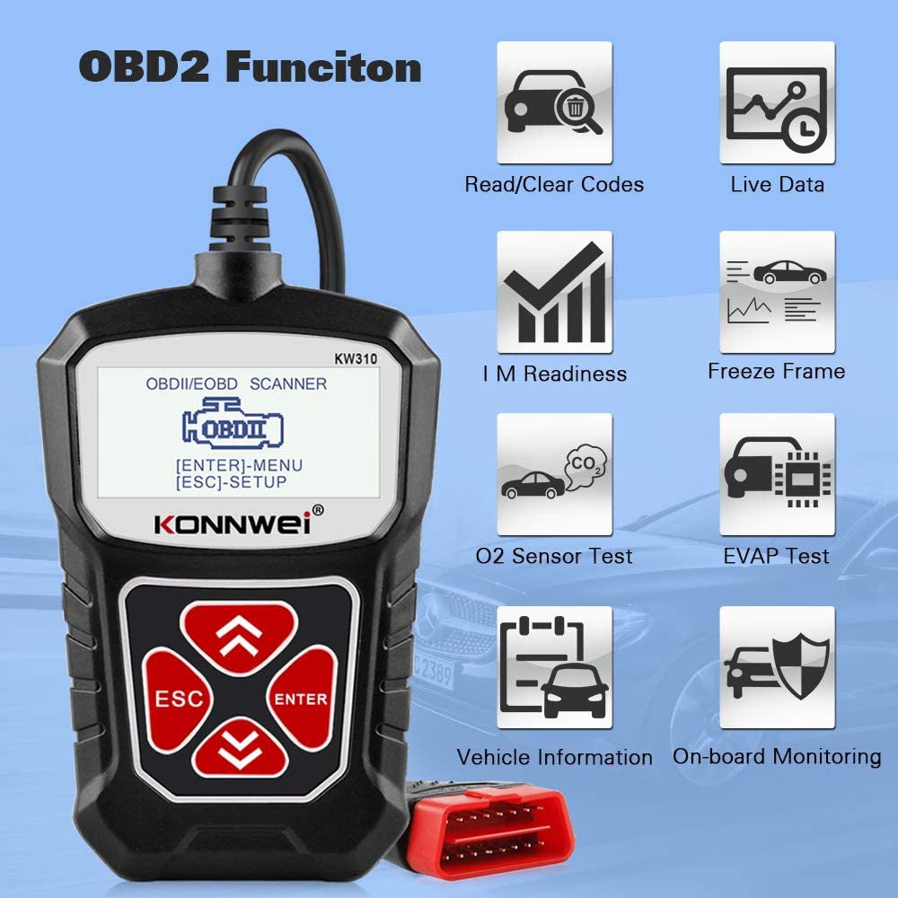 جهاز فحص السيارات كونوي لتشخيص مشاكل السيارة Crony KONNWEI KW310 OBD Scanner Full OBDII