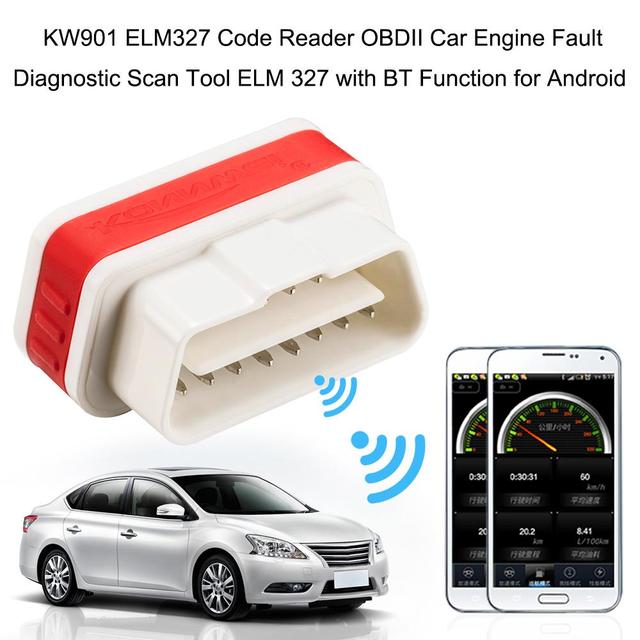Konnwei KW901 OBD2 Car Bluetooth 3.0 Scanner ELM327 Car Diagnostic Tool - RED-2 - SW1hZ2U6NjA0NjA5
