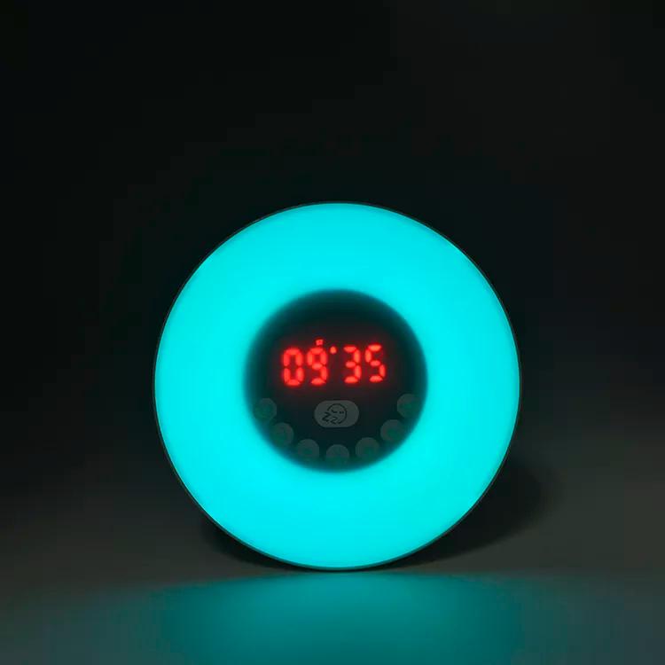 OEM Sleep mode Bedside Music Speakers Led Wireless Digital Clock Alarm Speaker