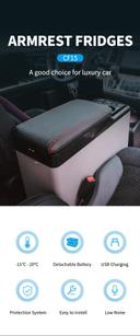 ثلاجة سيارة 15 لتر بدون بطارية كروني CRONY Vehicle Refrigerator with centre armrest - SW1hZ2U6NjE1MDY3
