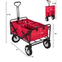CRONY TC3015 Folding Cart Heavy Duty Collapsible Folding Wagon Utility Shopping Outdoor Camping Garden Cart | RED - SW1hZ2U6NjEwODQ2