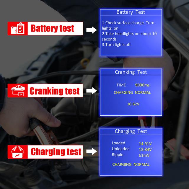 جهاز فحص السيارة لتشخيص مشاكل السيارة من كروني Crony KW681 Car & Motorcycle Battery Tester OBDII Diagnostic Scann - SW1hZ2U6NjA5ODU4