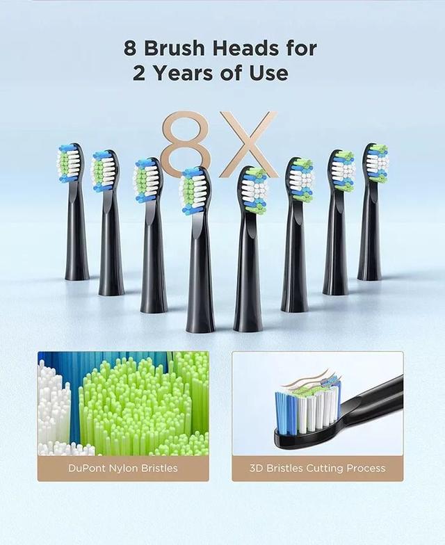 فرشاة اسنان كهربائية ذكية Fairywill E11 Sonic Electric Toothbrush with 8 Bursh Heads Travel Case - SW1hZ2U6NjIwNjMx