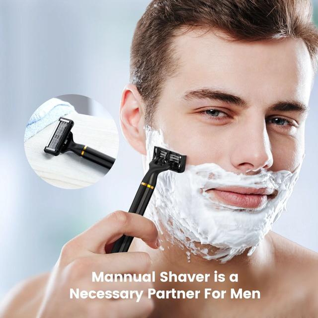 ماكينة حلاقة كهربائية مع شفرة حلاقة Limural Trimmer For Men And Mannual Shaver Kit Cordless Close Cutting - SW1hZ2U6NjIwNjY1