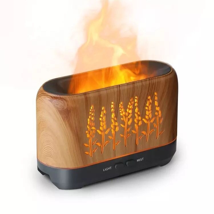 مرطب ومعطر للهواء 3D Warm Flame Led Mist Air Humidifier Essential Oil Diffuser مع ريموت كنترول - 1}