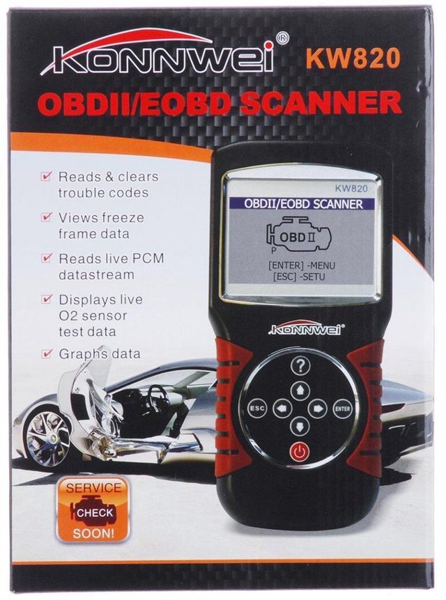 جهاز فحص السيارة لتشخيص مشاكل السيارة KONNWEI KW820 EOBD Car-Detector Scanner OBDII Diagnostic Tool - SW1hZ2U6NjA5NDc1