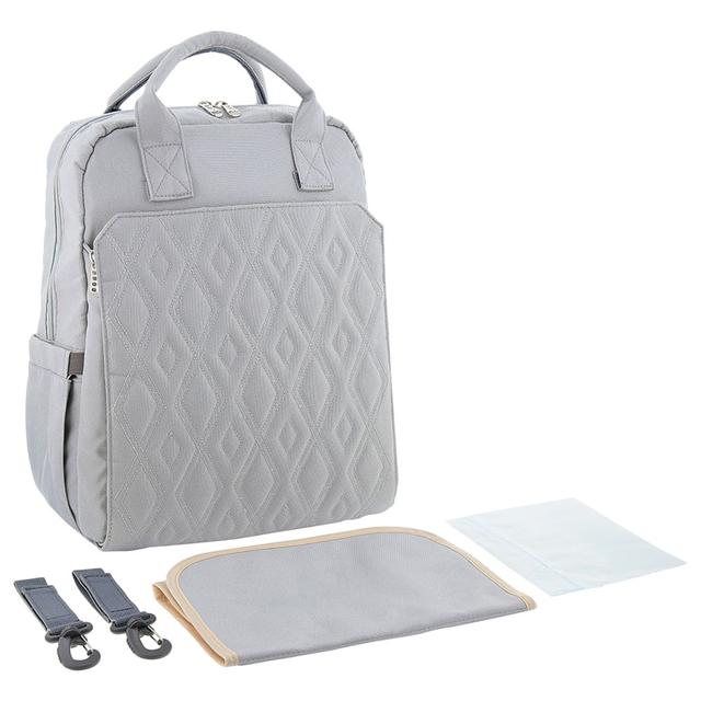 حقيبة حفاضات للعناية بالاطفال رمادية بامبلي بيرد Bumble & Bird Grey Multifunctional Diaper Backpack - SW1hZ2U6NjU0MDE0