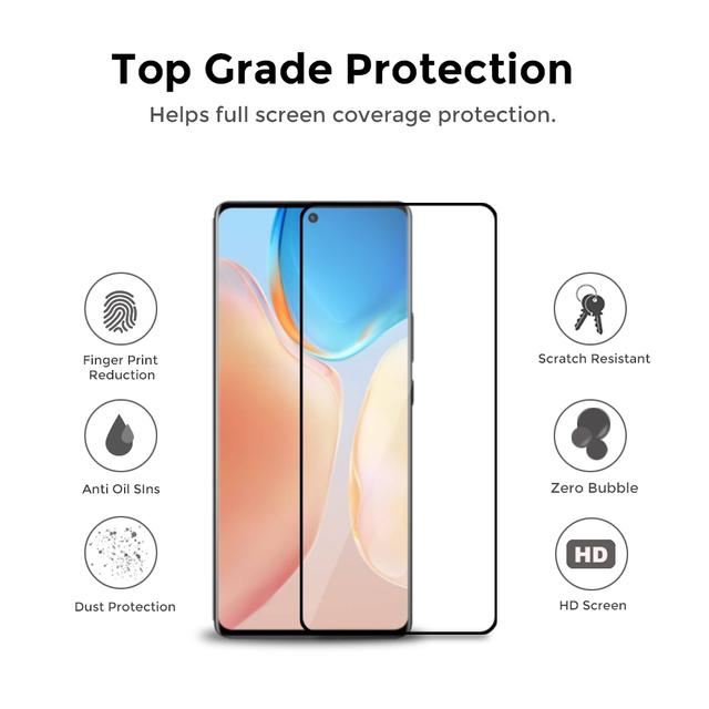 O Ozone HD Glass Protector Compatible for Xiaomi Mi 11T Tempered Glass Screen Protector [2 Per Pack] Shock Proof, Anti-Scratch [ Designed Screen Guard for Xiaomi Mi 11T ] - Black - SW1hZ2U6NjI4NTI5