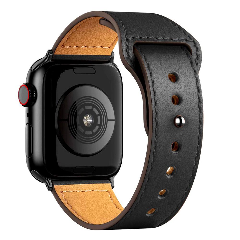 حزام ساعة أبل جلد 42/44/45 مم - أسود  O Ozone Strap for Apple Watch