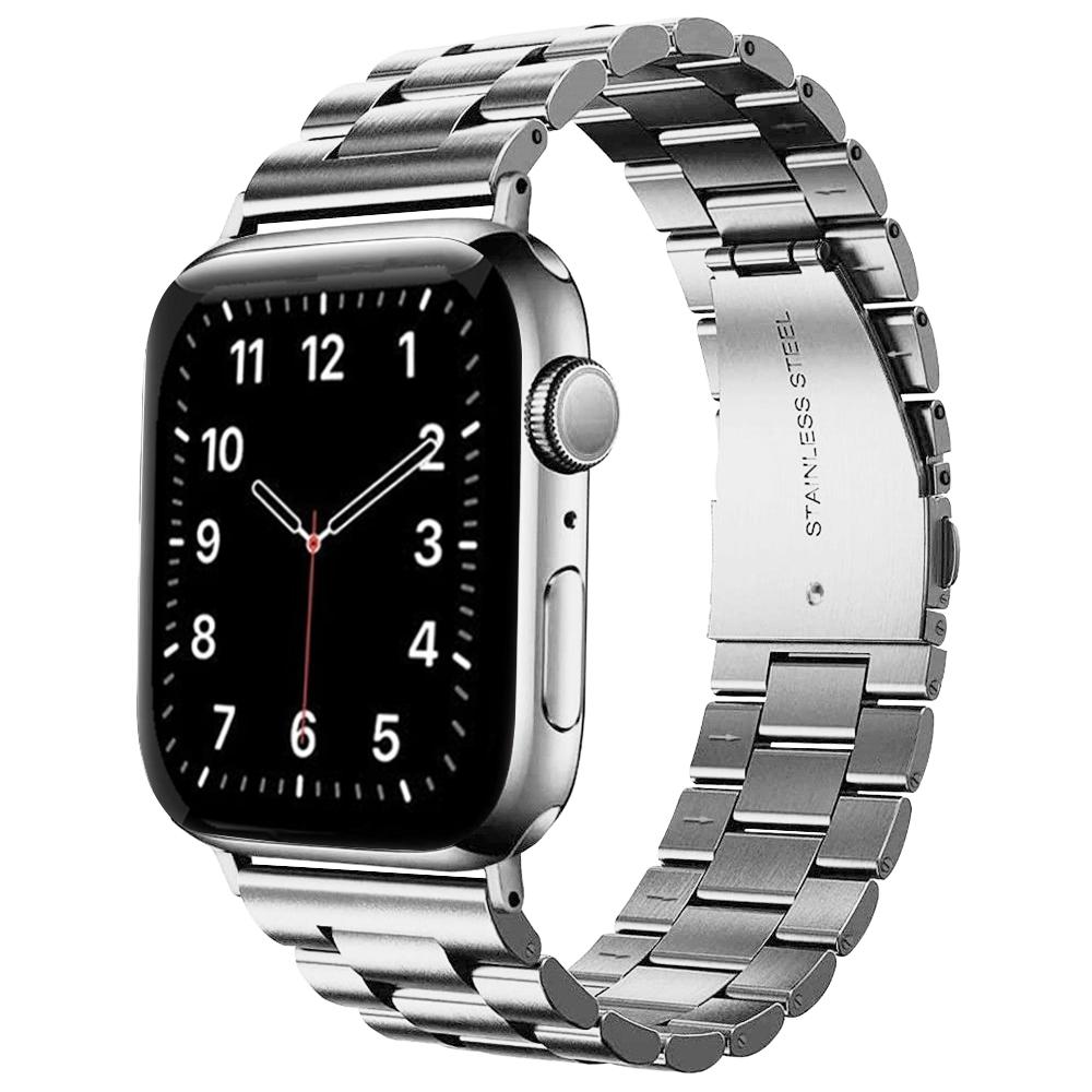 حزام ساعة أبل كلاسيكي ستانليس ستيل 38/ 40/ 41 مم – فضي  O Ozone Metal Straps Compatible With Apple Watch